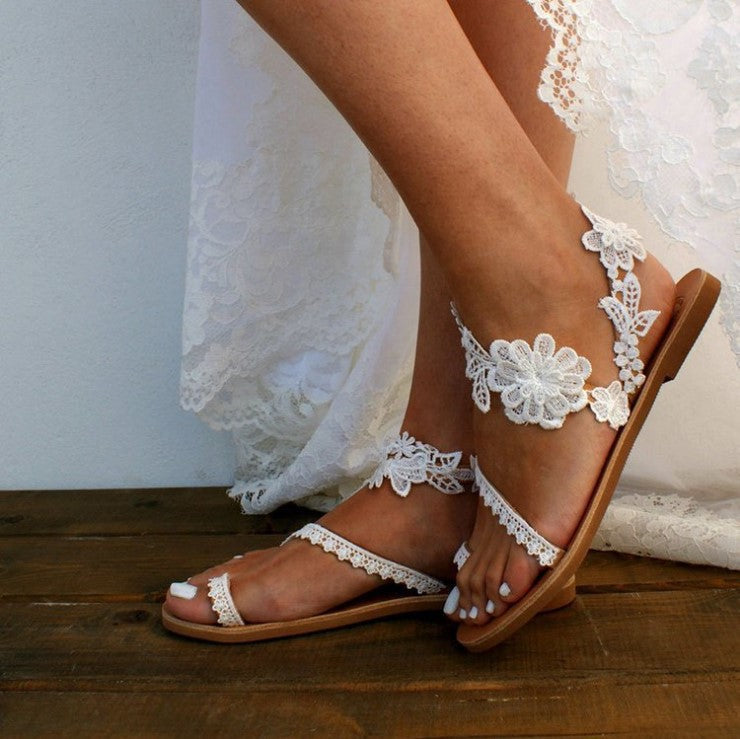 Wholesale TPR Round Toe Slip On Flower Flats